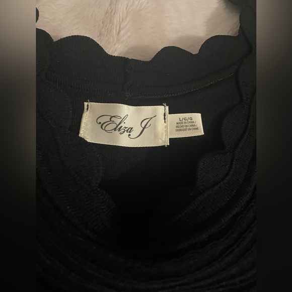 ELIZA J BLACK OFF THE SHOULDER LAYERED DRESS - Picture 3 of 5